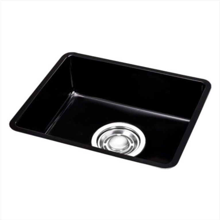 GD540 블랙 (가로540mm, ENAMELED 540 언더 씽크볼, 배수구 포함)