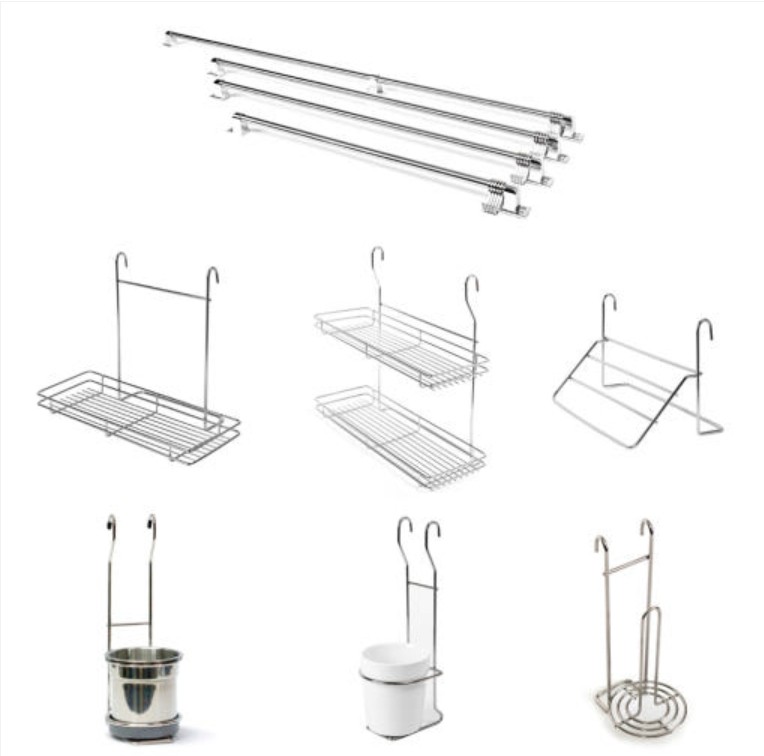 행거레일 / 액세서리 (1단선반, 2단선반, 행주걸이, 수저통, 키친타올걸이)